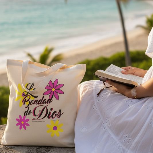 Mujer en vestido frente a playa de PR