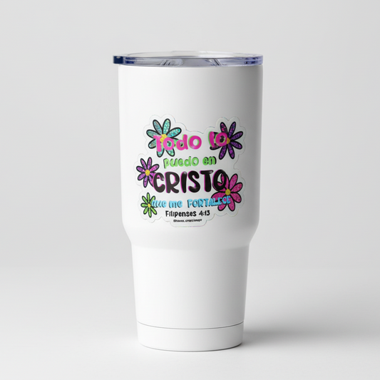 Stickes "Todo lo puedo en Cristo que me fortalece". Filipenses 4:13