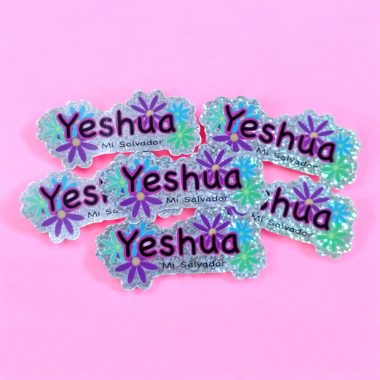 Stickers Premium de Fe Yeshua, 3 x 2 pulg., Multicolor