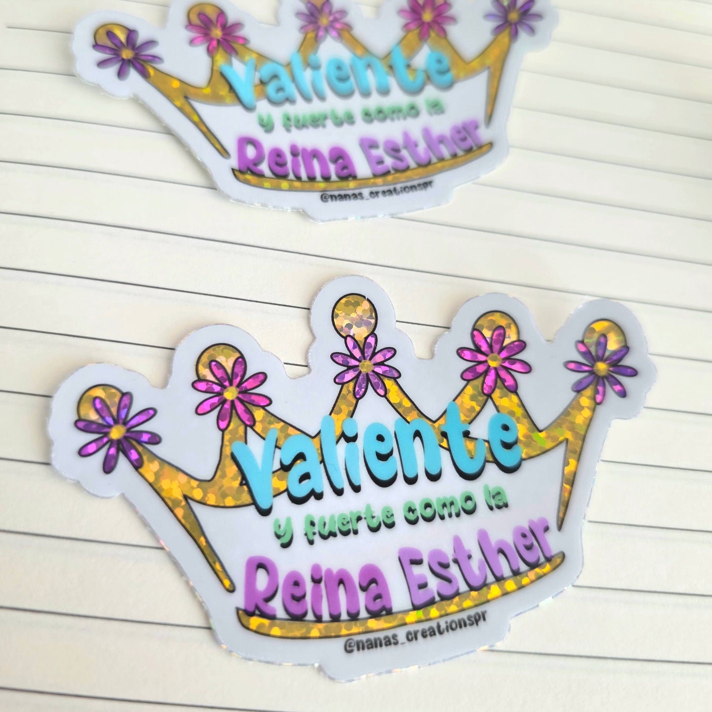 Sticker "Reina y Valiente como la Reina Esther".