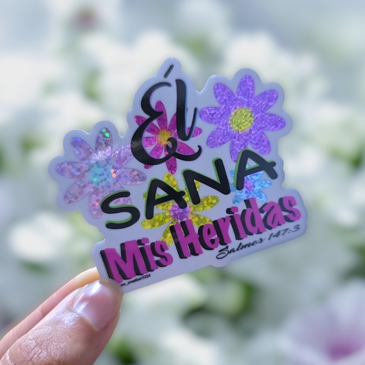Sticker "Él sana mis heridas"