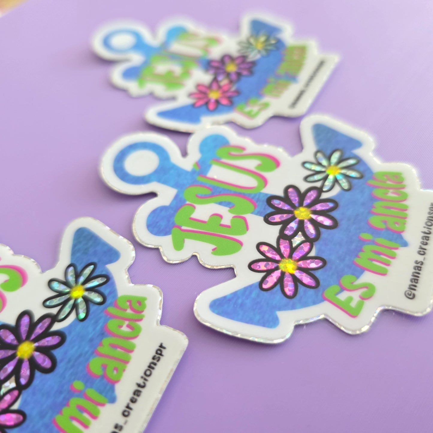 Sticker de Vinilo con Escritura “Jesús es mi ancla”